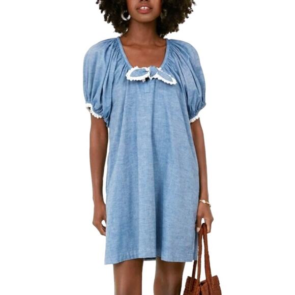 Tuckernuck S Pomander Place Chambray Luca Dress Blue Pockets Cotton - Picture 1 of 9